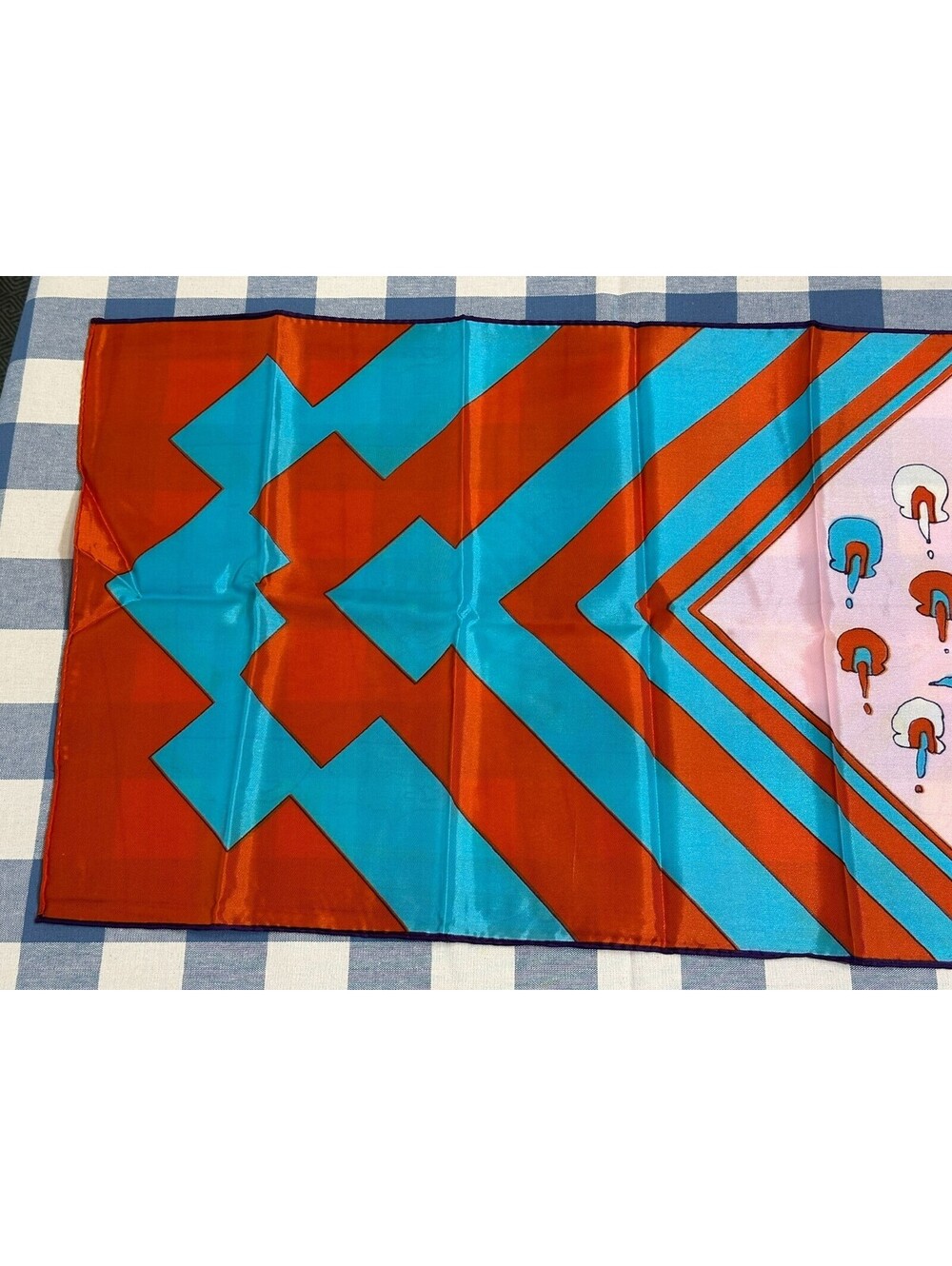 PETER MAX Vintage Graphic Psychedelic 70s Silk Scarf LONG 14.5"x 64" appx Oblong - Picture 10 of 16